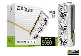 ZOTAC GAMING GeForce RTX 5080 SOLID OC Graphics Card, 16GB GDDR7 256-Bit Memory, 2640MHz Engine Clock, 30 Gbps Memory Clock, 10752 CUDA Cores, PCI Express 5.0 x16, White